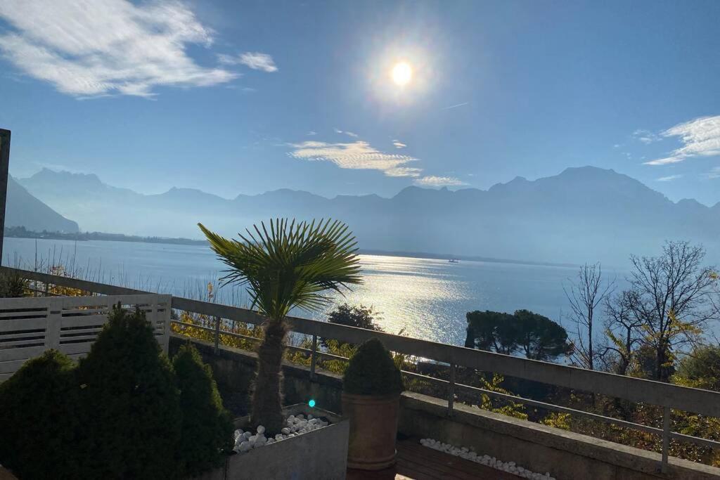 Studio Vue Panoramique Sur Le Lac Leman Veytaux Exterior photo