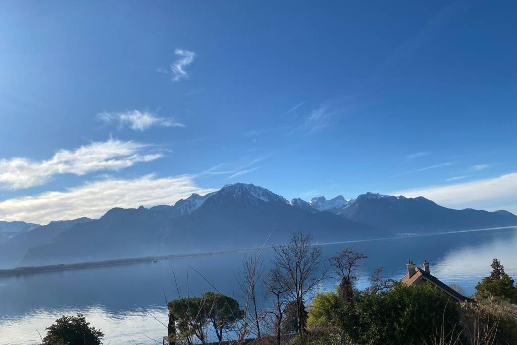 Studio Vue Panoramique Sur Le Lac Leman Veytaux Exterior photo